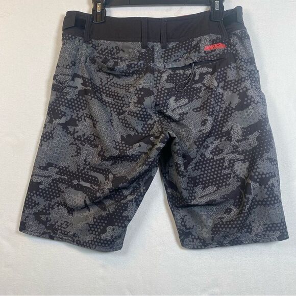 Pelagic Sharkskin Pro Ambush Camo Black Print Board Shorts Size 30 - Picture 2 of 15